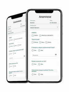 Anamnese no celular no sistema para clínica Ondoctor